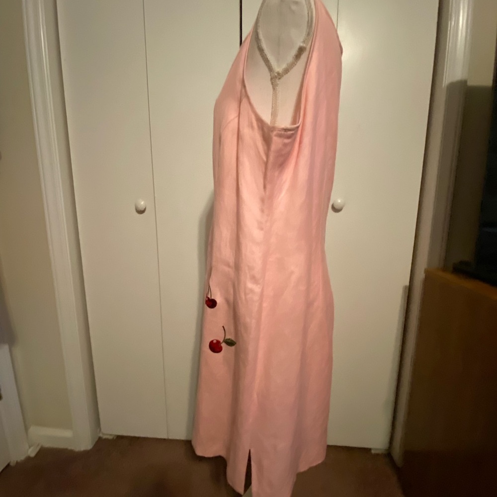 Jessica Howard Pink Red embroidered sundress Square neck Sleeveless Vintage SZ16 - Picture 5 of 16